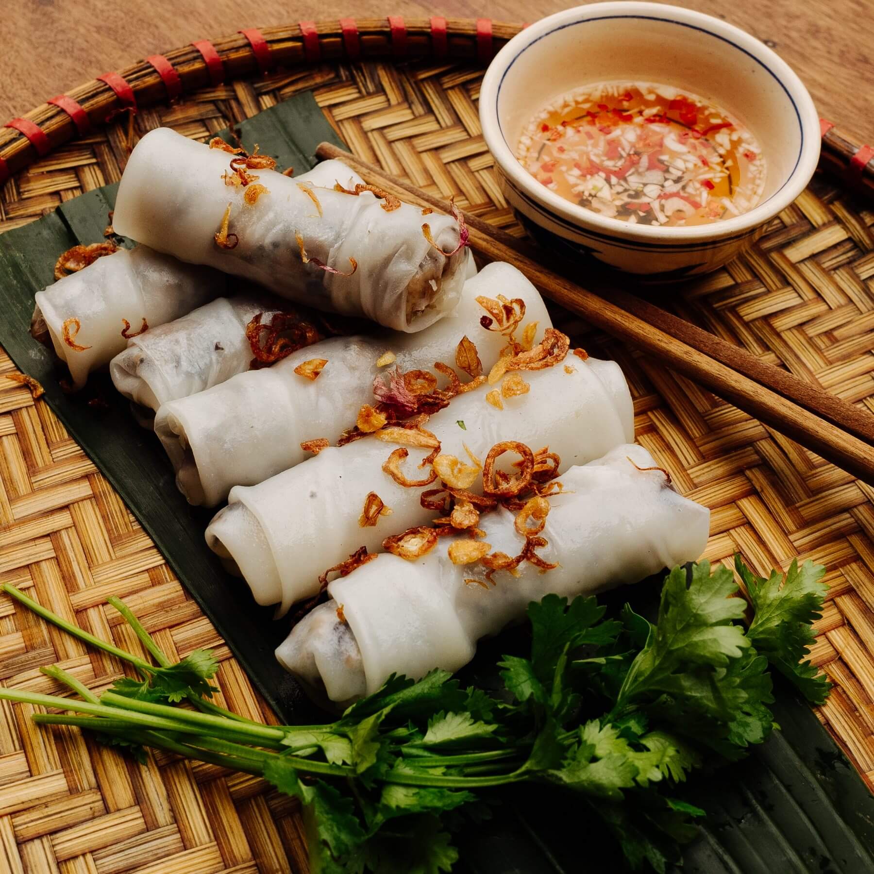 Gedämpfte Crêpes aus Reismehl - Banh Cuon