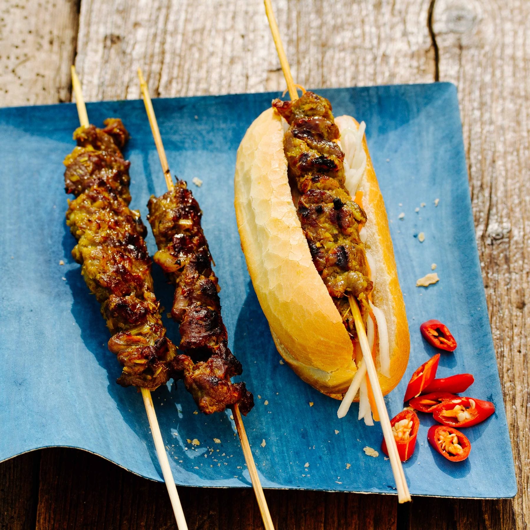 Khmer Baguette mit gegrilltem Rindfleisch