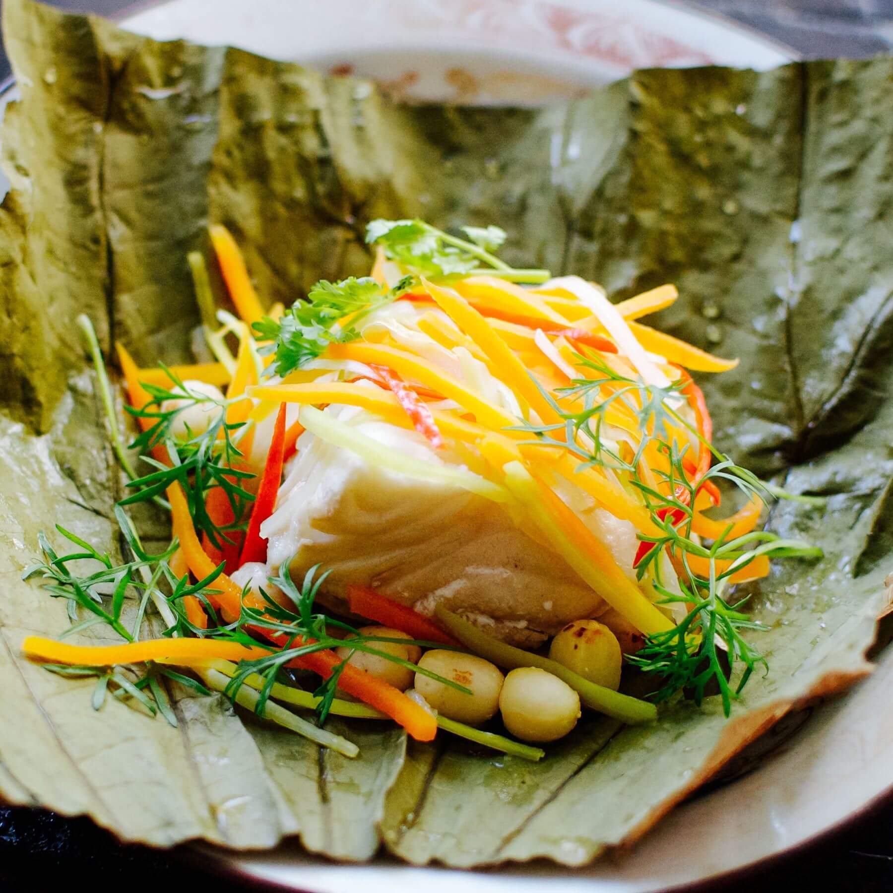 Fisch im Lotusblatt