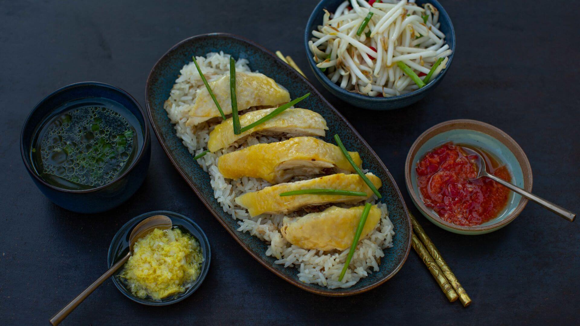 Hainan Chicken Rice - Hähnchen mit Hühnerreis