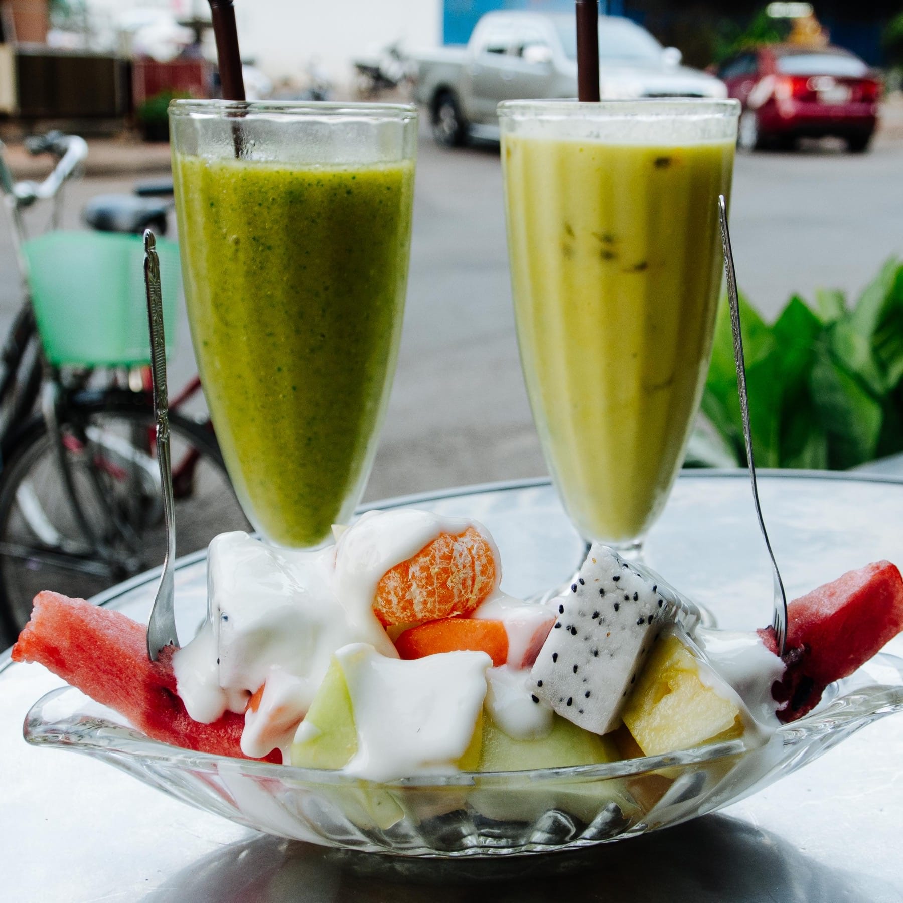 Mango-Minze-Limetten Smoothie