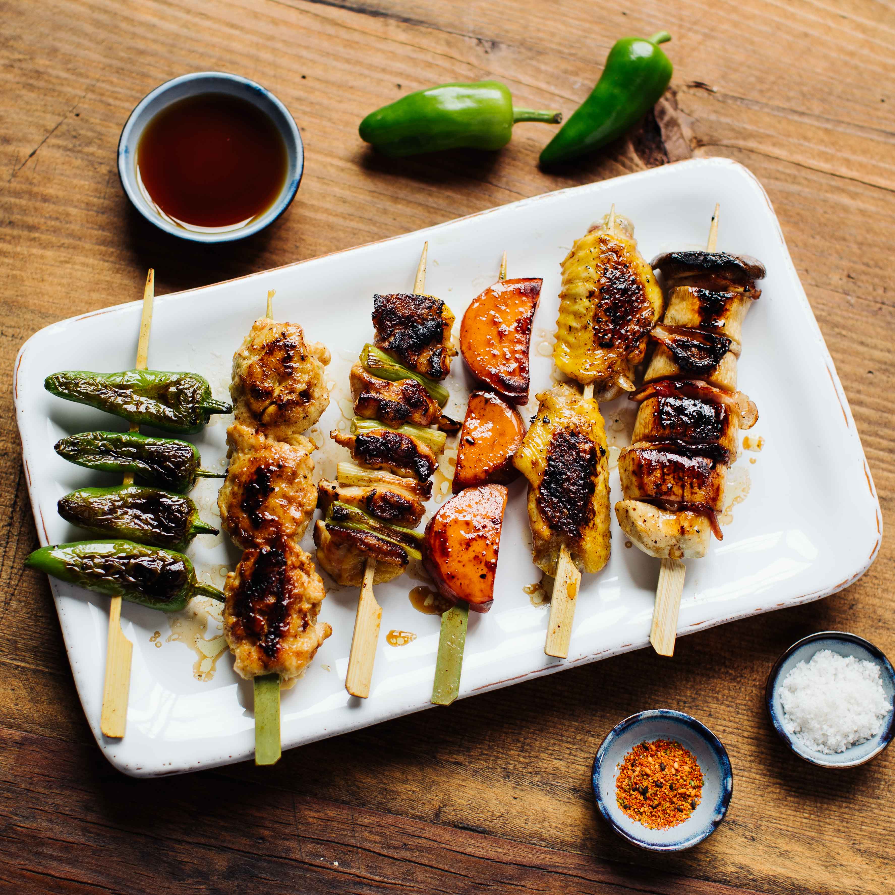 Yakitori-Spieße mit Teriyaki Sauce